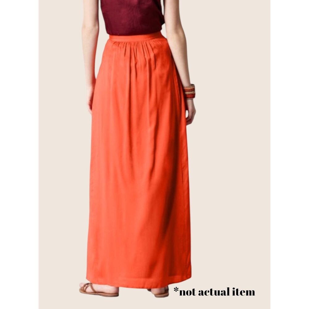 🧡 LOFT PINTUCKED MAXI SKIRT GROSGRAIN WAIST SIDE ZIPPER FULLY LINED SIZE 6